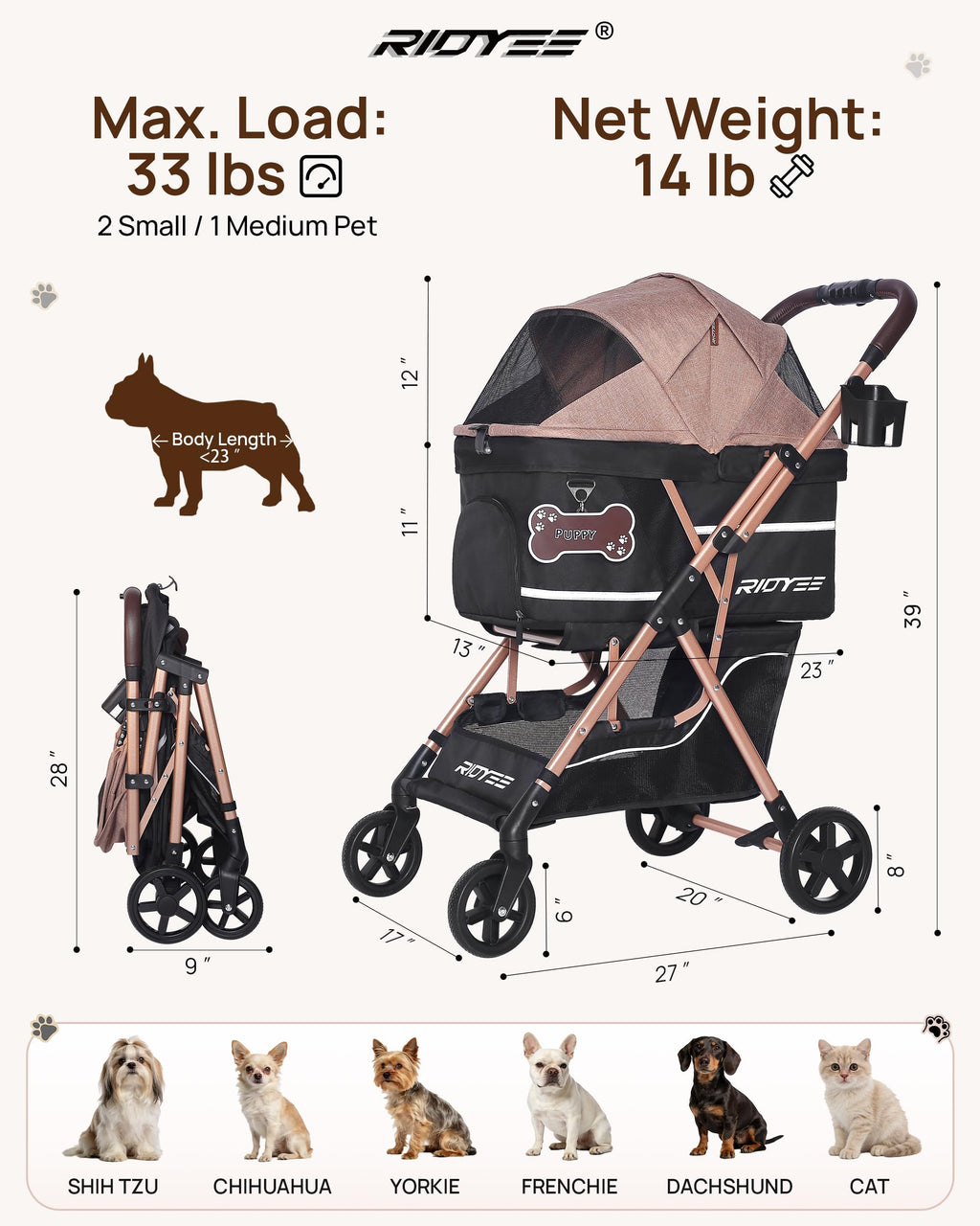 Foldable Dog Stroller R93461