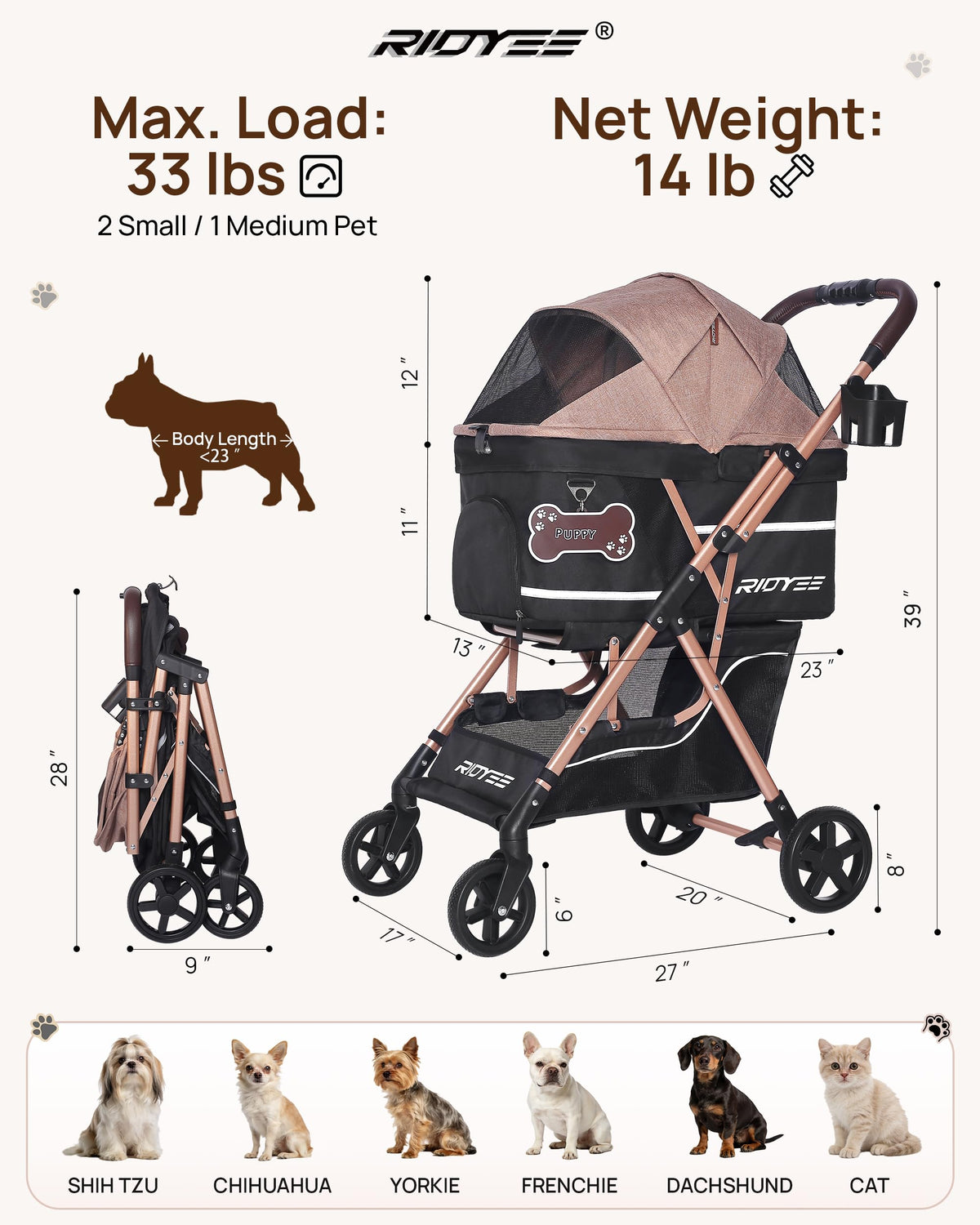 Foldable Dog Stroller R93461