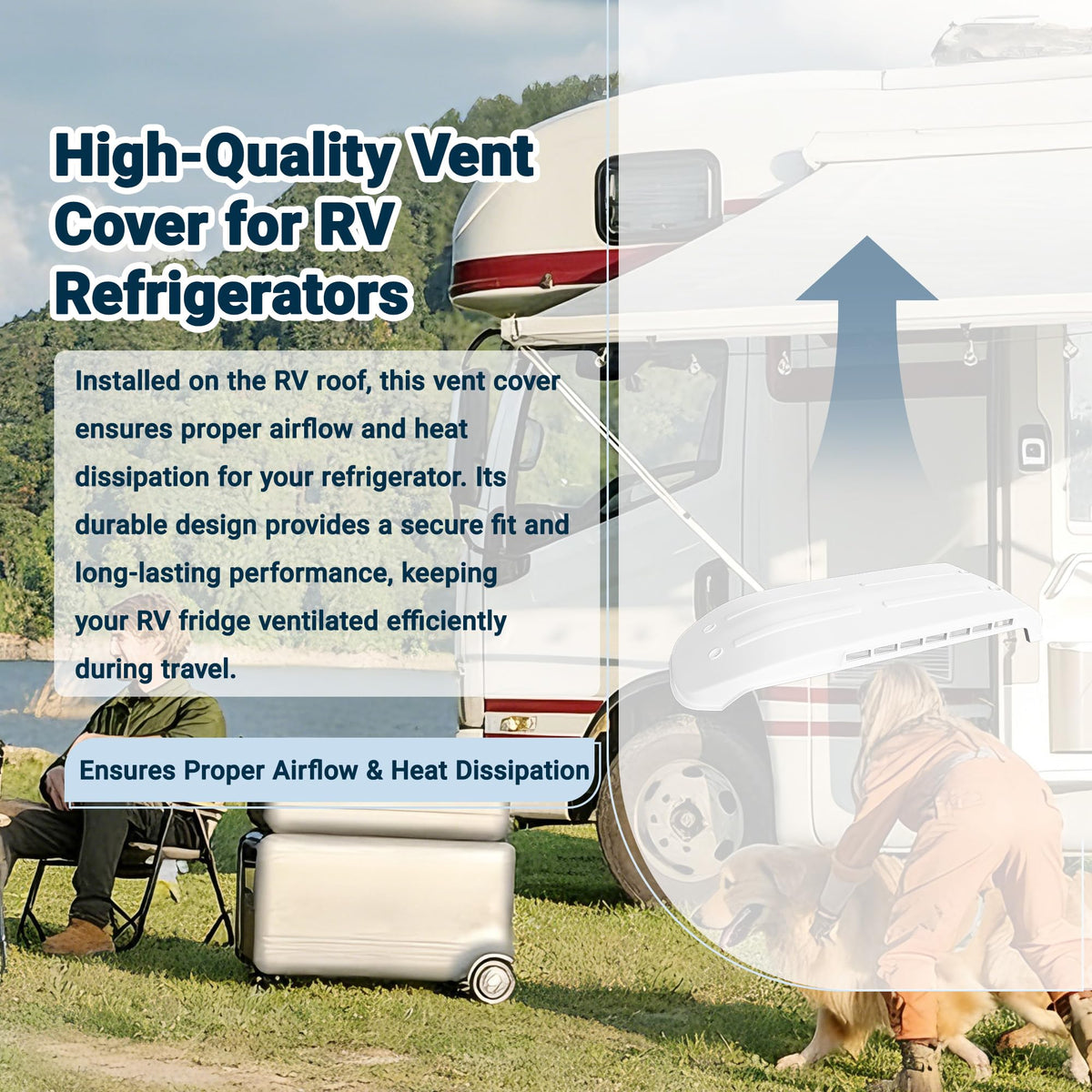 White RV Refrigerator Vent Cover Replacement E8278