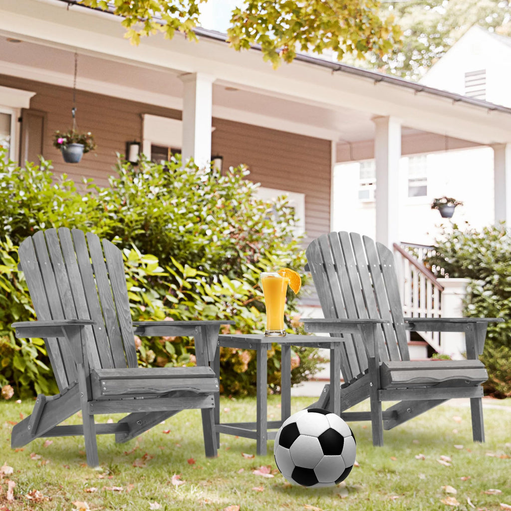 Wooden Folding Adirondack Chair Set of 2 Solid Cedar E772806