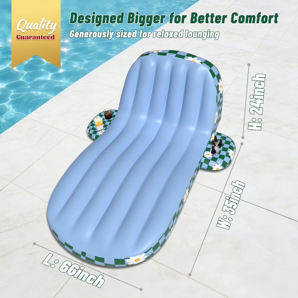 Inflatable Pool Lounger Float with Cup Holder S810