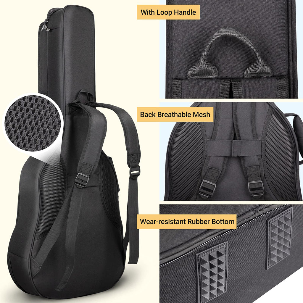 Soft Padded Acoustic Guitar Case with 5 Pockets Z985