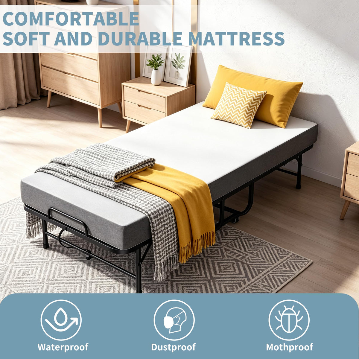 Folding Bed with 5 Inch Mattress Z61994
