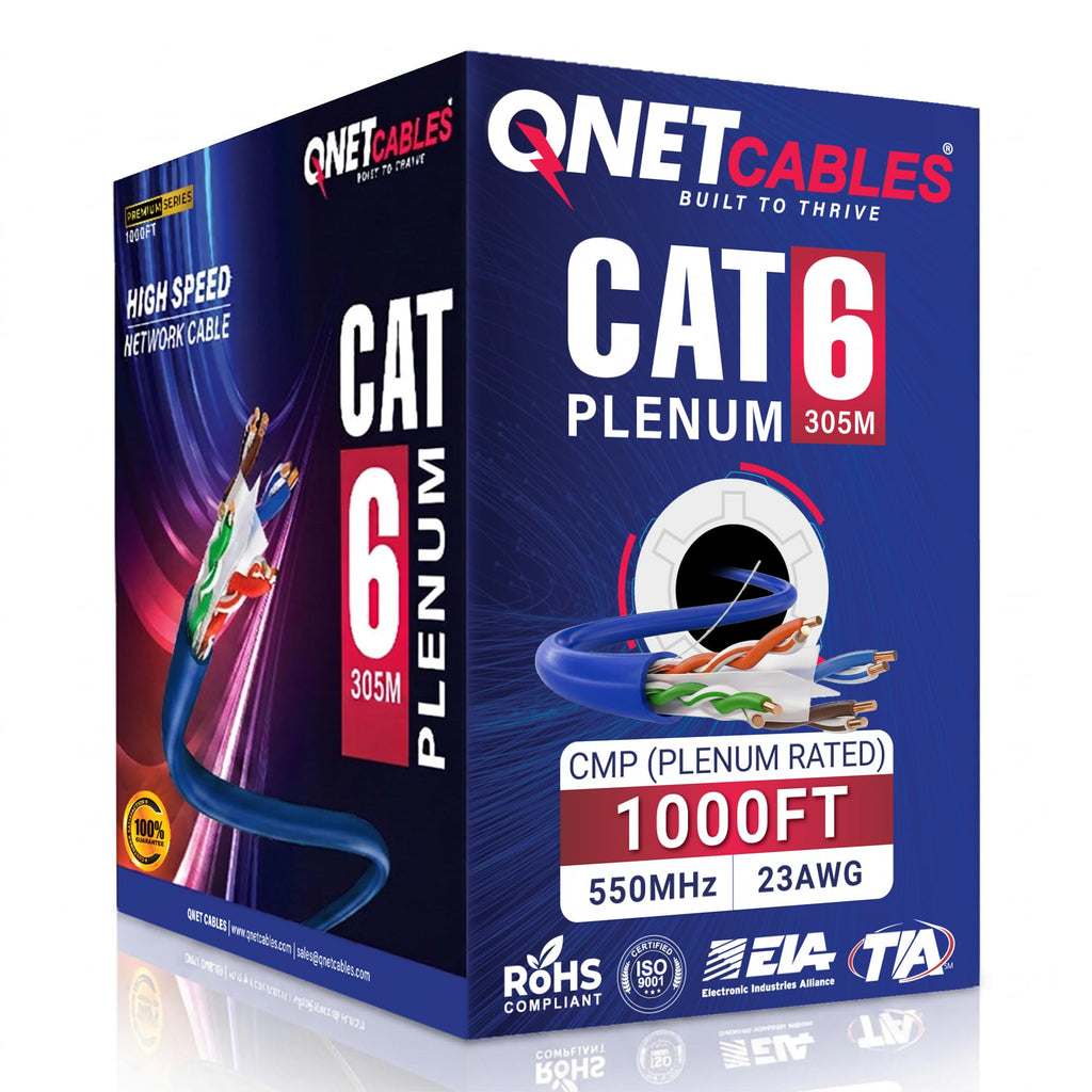 Blue Cat6 Plenum 1000ft 23AWG UTP Ethernet Cable N88891
