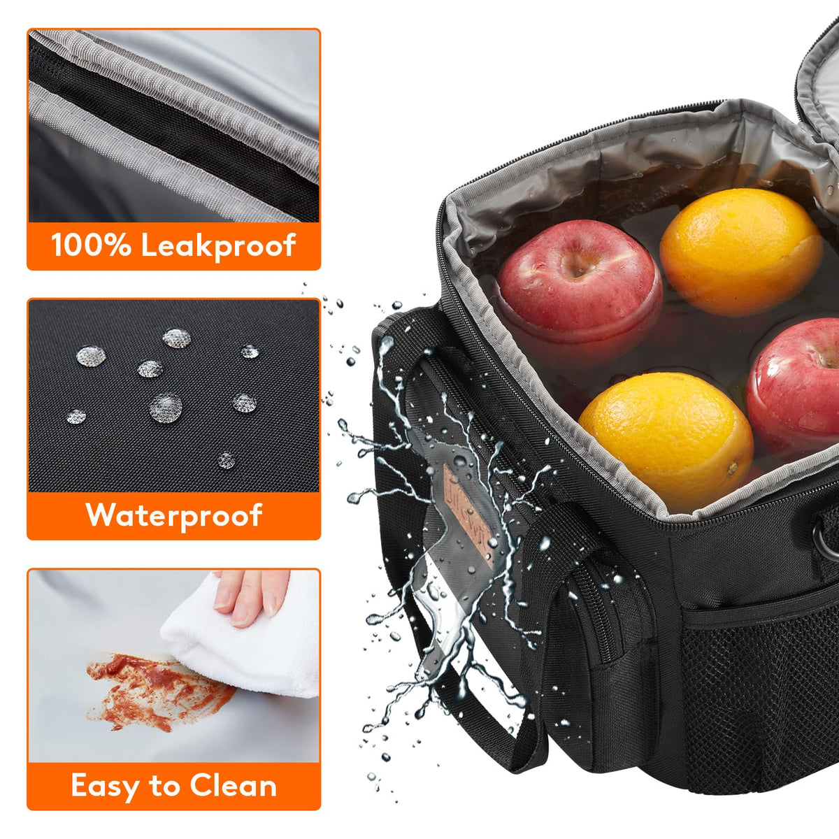 Black Insulated Lunch Bag V53765