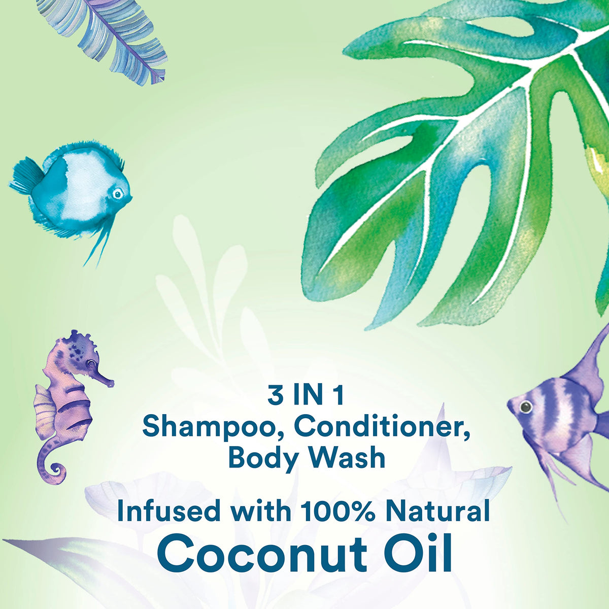 3 in 1 Shampoo Conditioner Body Wash with Coconut Oil 16.5 oz B4045