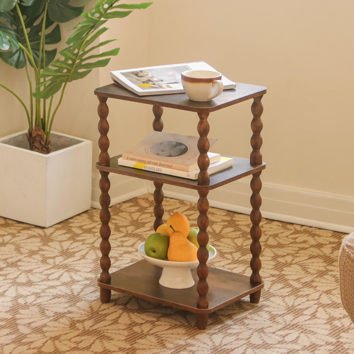 Small 3-Tier Side Table with Shelf X985615