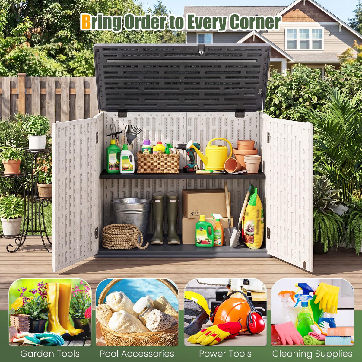 20 Cu.Ft Outdoor Storage Cabinet with Adjustable Shelf P873336
