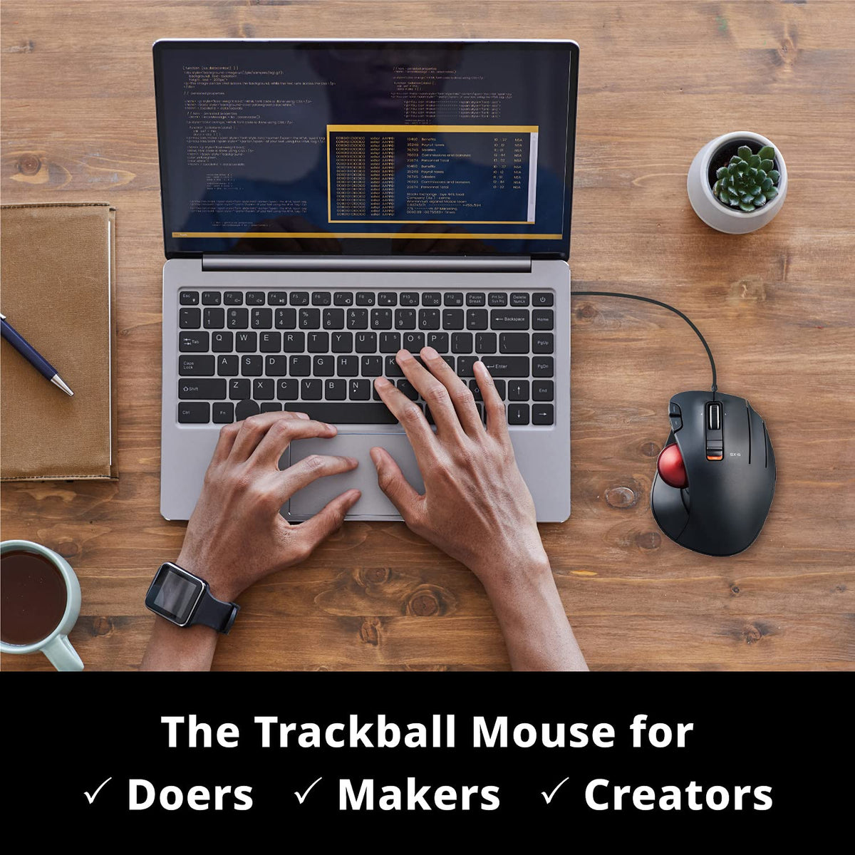 Wired Ergonomic Thumb Control Trackball Mouse G956860