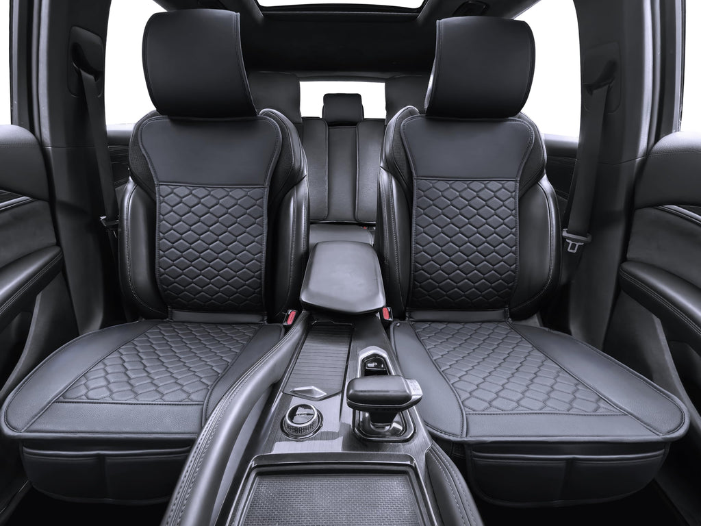 Leather Waterproof Car Seat Cover Full Set Black A53229