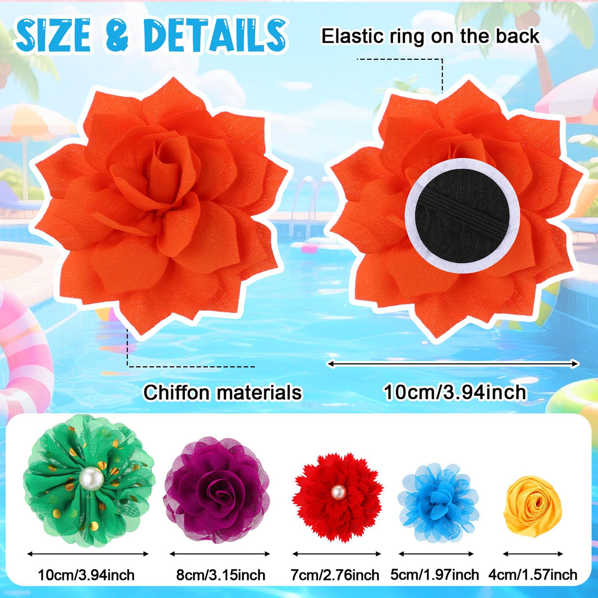 100 Pcs Multicolor Dog Collar Bows Set with Elastic Rubber Band J593