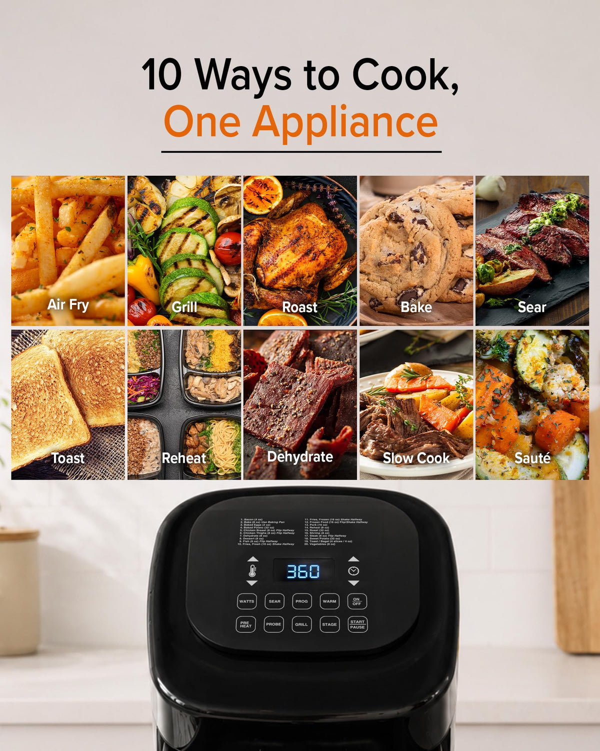 10-in-1 Air Fryer with Smart Probe U51058
