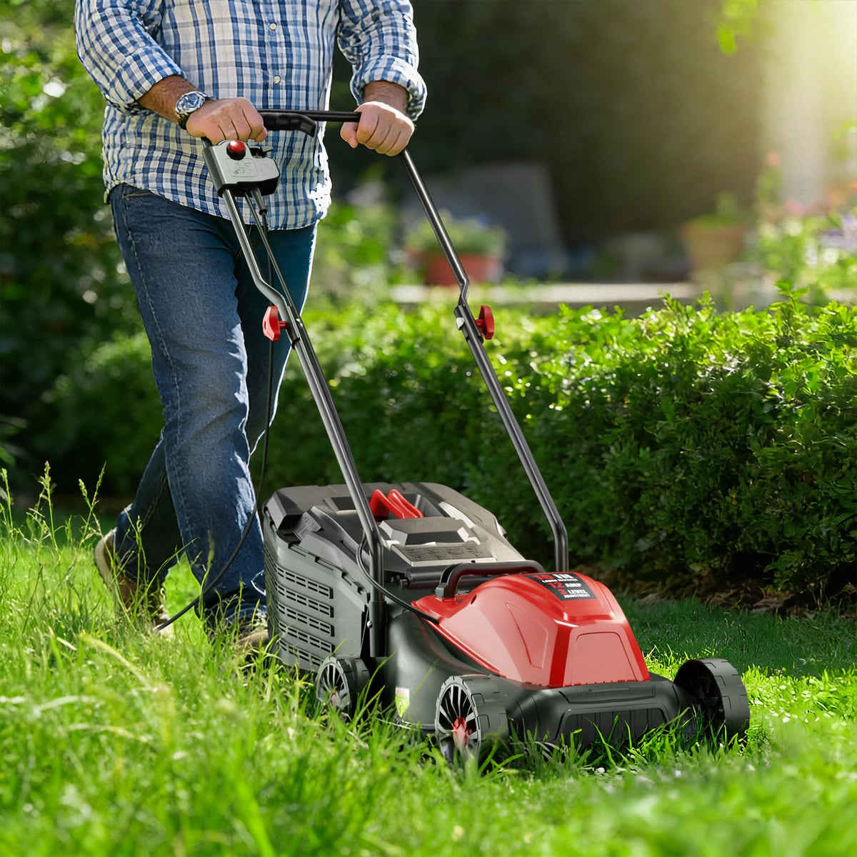 16" Corded Lawn Mower with 3-Position Height Adjustment H3143