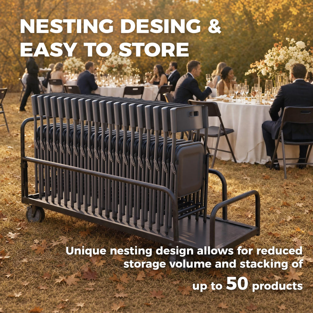 Black 10 Pack Steel Folding Chairs D9917